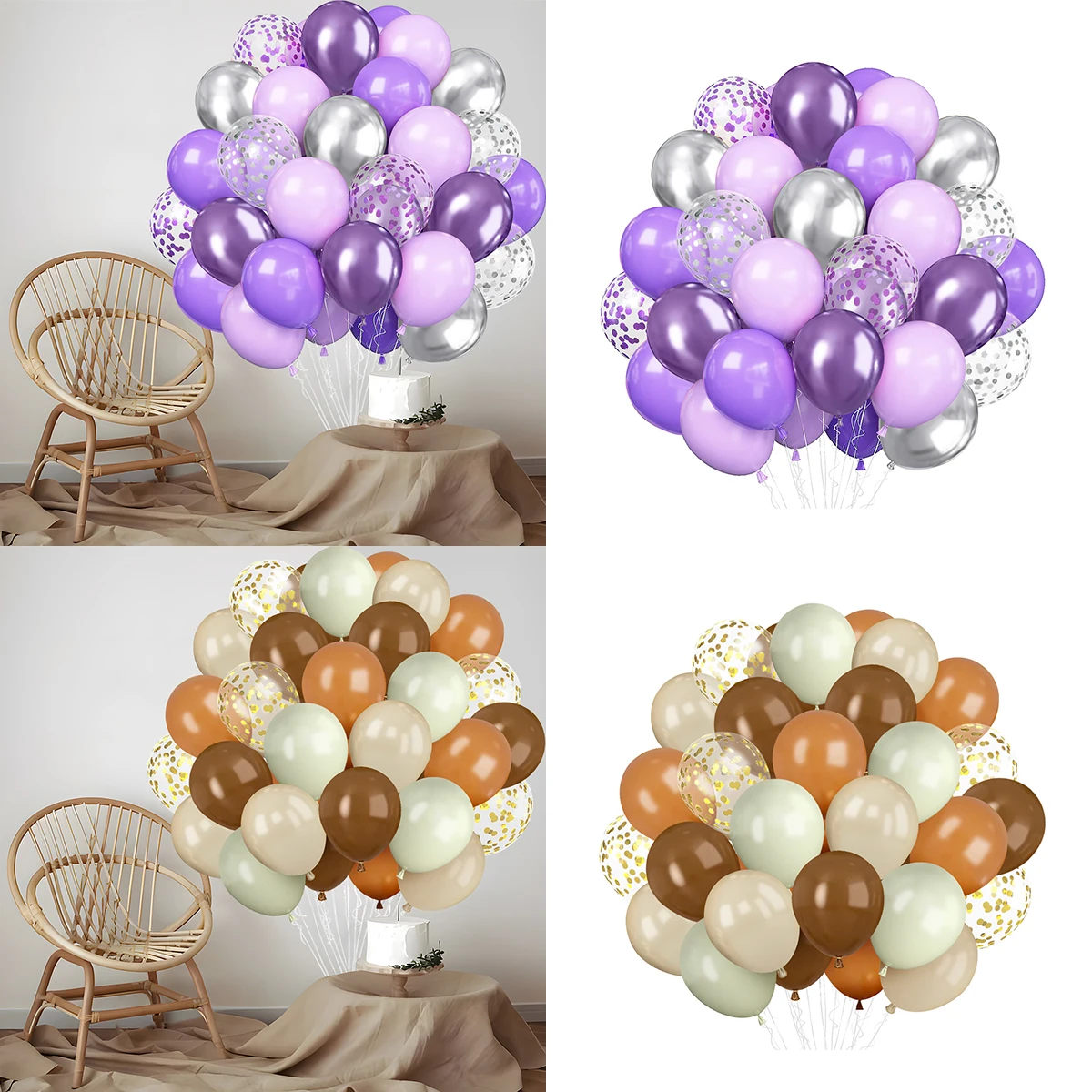 Фиолетовый букет воздушных шаров с бабочкой декор для вечеринки в честь первого