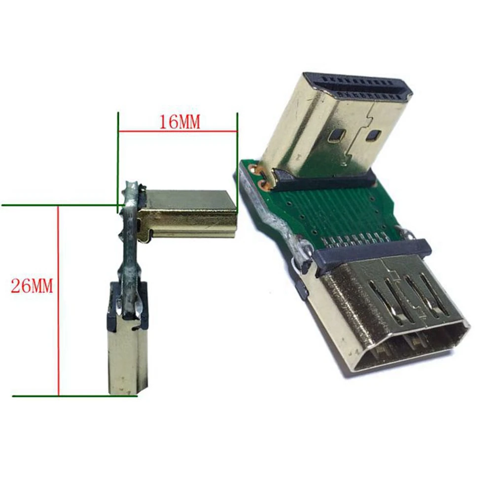 HDMI elbow right angle PCB male to female ultra-thin corner high-definition extension adapter