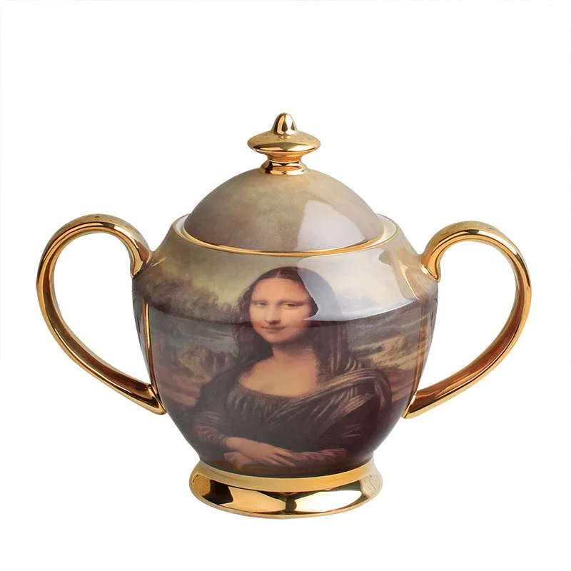 

Кофейник, Керамическая сахарница с золотом, Мона Лиза