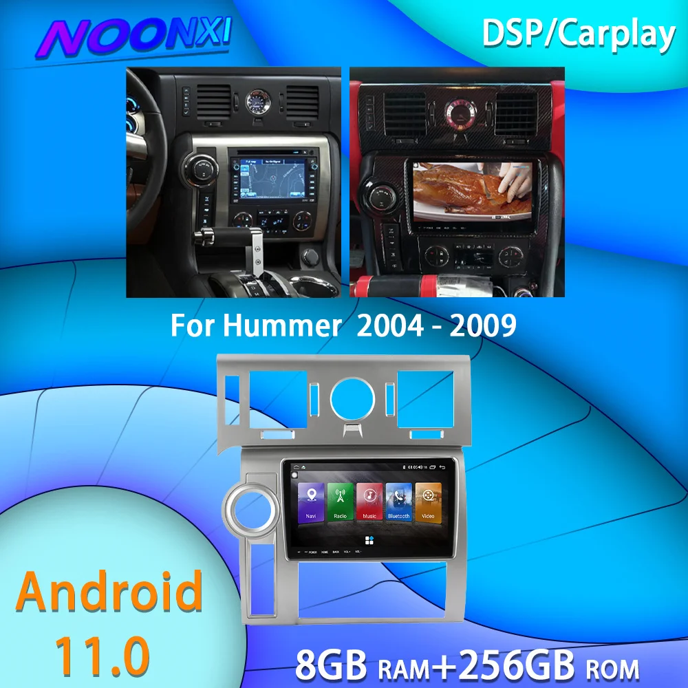 

8 ГБ + 256 ГБ Android011.0 для Hummer H2 E85 2005-2009All In One Car Tesla Screen Audio Intelligent System Radio 2Din Video Player