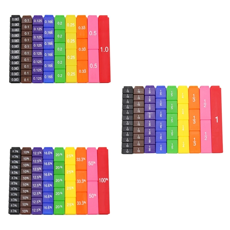 

ABS Unit Fraction Rainbow Cube Math Manipulatives for Elementary School Study