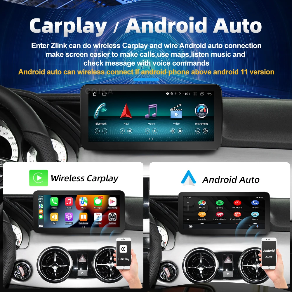 8-ядерная беспроводная автомобильная система Carplay Android 11 GPS навигация радио для