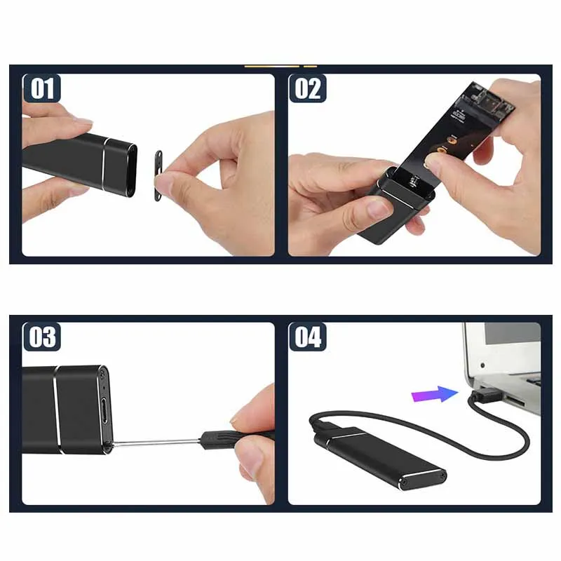 

Чехол для переносного жесткого диска M.2, Внешнее подключение Type-c, Твердотельный накопитель Usb3.1 для ноутбука, Pcie, чехол для жесткого диска