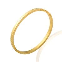 4mm width stripe engraved cuff bracelet bangle gold color stack bracelets bangles for women jewelry wholesale