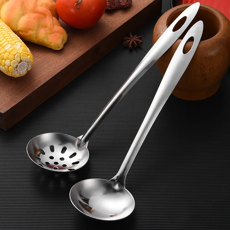 Ложка из нержавеющей стали с длинной ручкой дуршлаг горячий горшок половник для