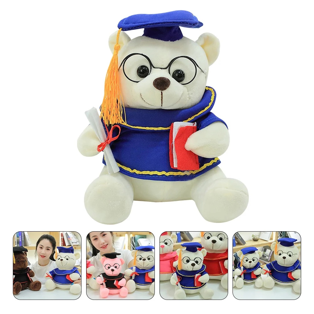

Graduationplush Stuffed Gift Toy Mini Animal Pendant Grad Figuresbears Key Keychain Hat Holder Tiny Doctoralbouquet Keyring