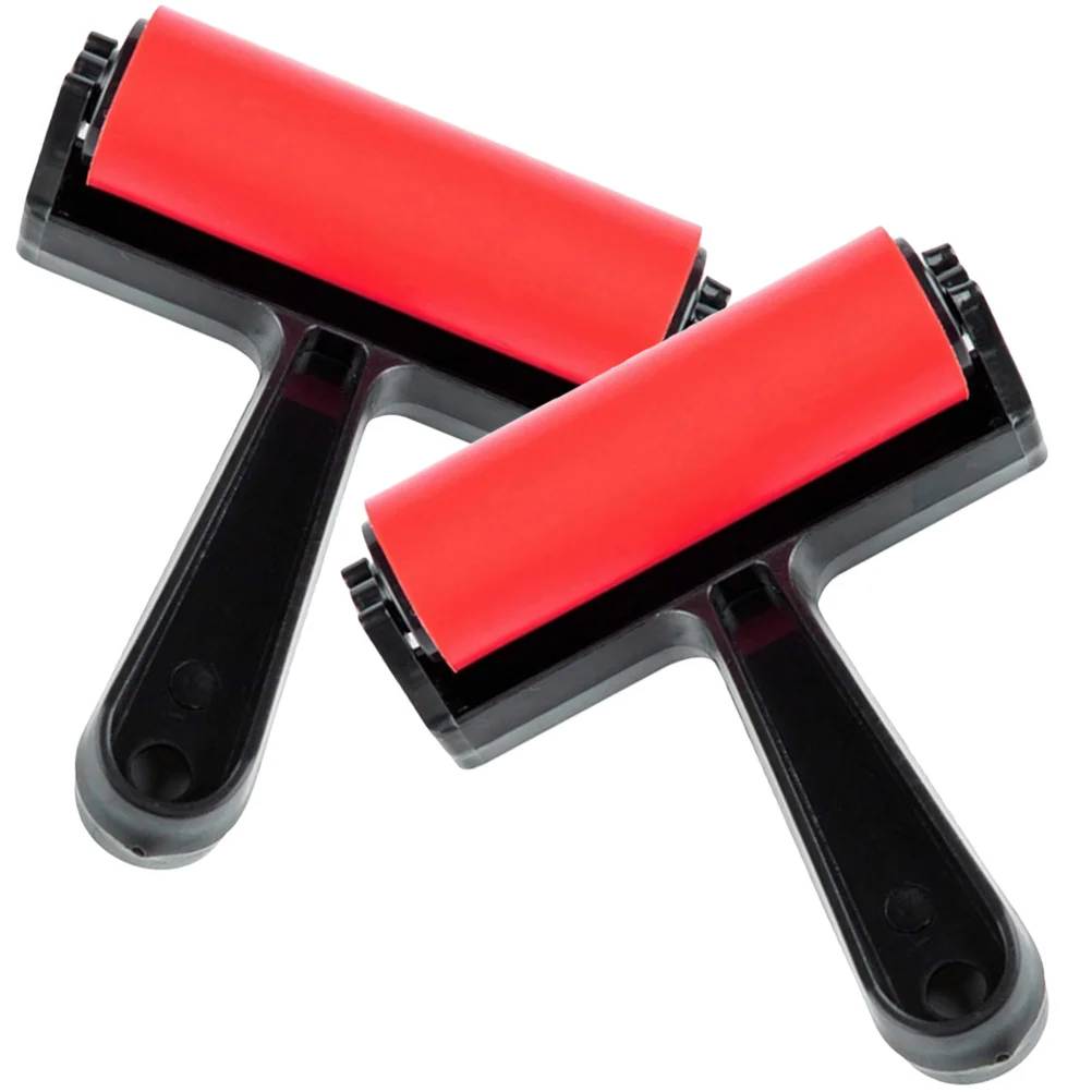 

2 Pcs Roller Red Small Craft Replaceable Brayer Printmaking Rollers Repair Supply Plastic Gluing Child