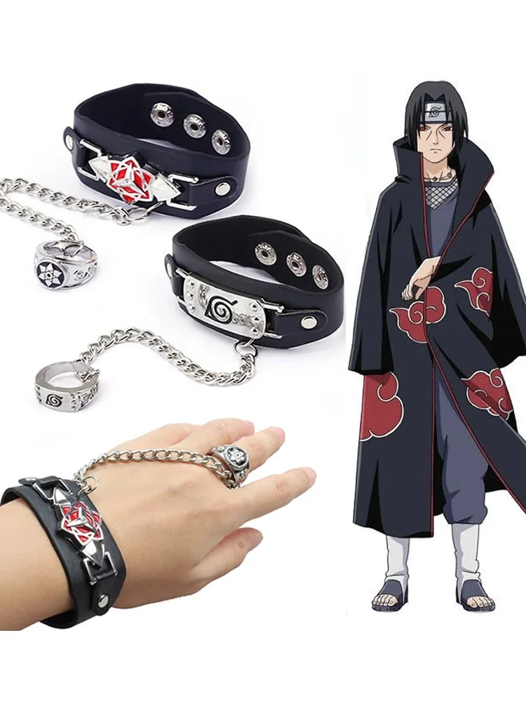 Аниме Наруто Шаринган Хатаке Какаси Кольцо Аксессуары Браслет Ожерелье Косплей Ювелирные изделия Детская игрушка Рождественский подарок