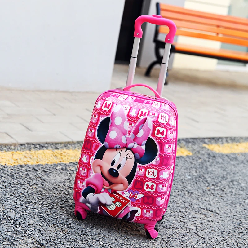 Cartoon Children's Suitcase With Wheels Cute Lovely Kids Lug