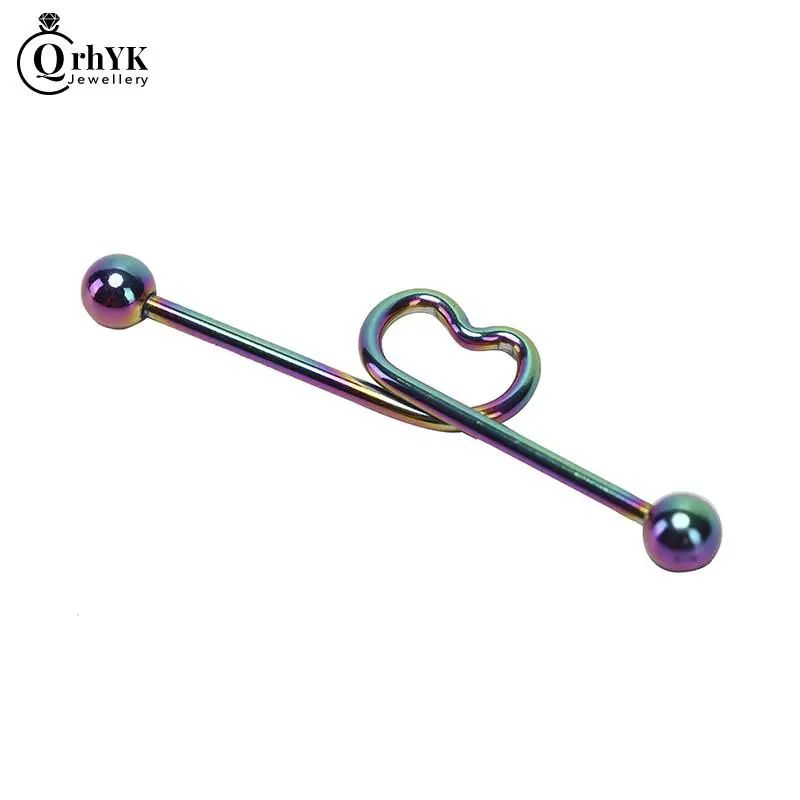 6 шт./компл. Горячая новинка модные промышленные серьги-штанги Сердце Стрела