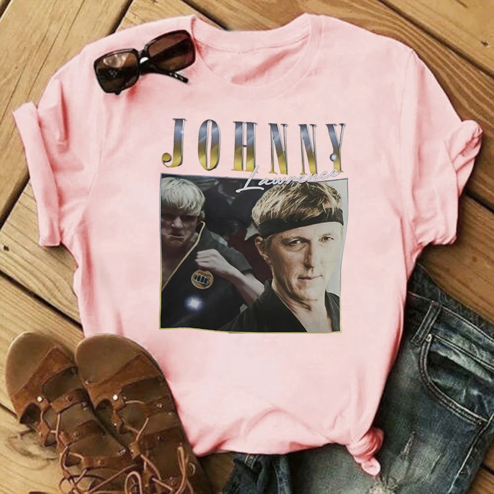 

Cobra Kai Johnny Daniel Women T-shirts Clothes Cobra Kai Vintage Ladies Female Tee Shirt Cartoon Cobra Kai Graphic Tshirt Femme