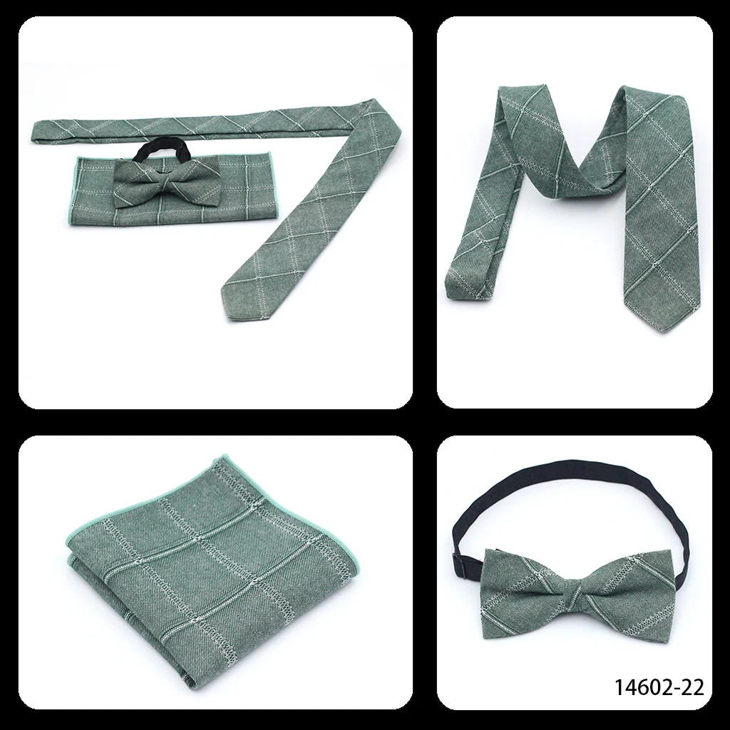 

LYL 6CM Luxury Green Cowboy Tie Handkerchief Bowtie Wedding Suits Set Men Ties Accessories Groomsman Birthday Gift for Gentleman