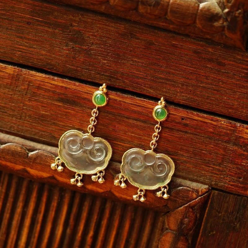 

Серьги-кисточки из серебра 925 пробы с натуральным халцедоном