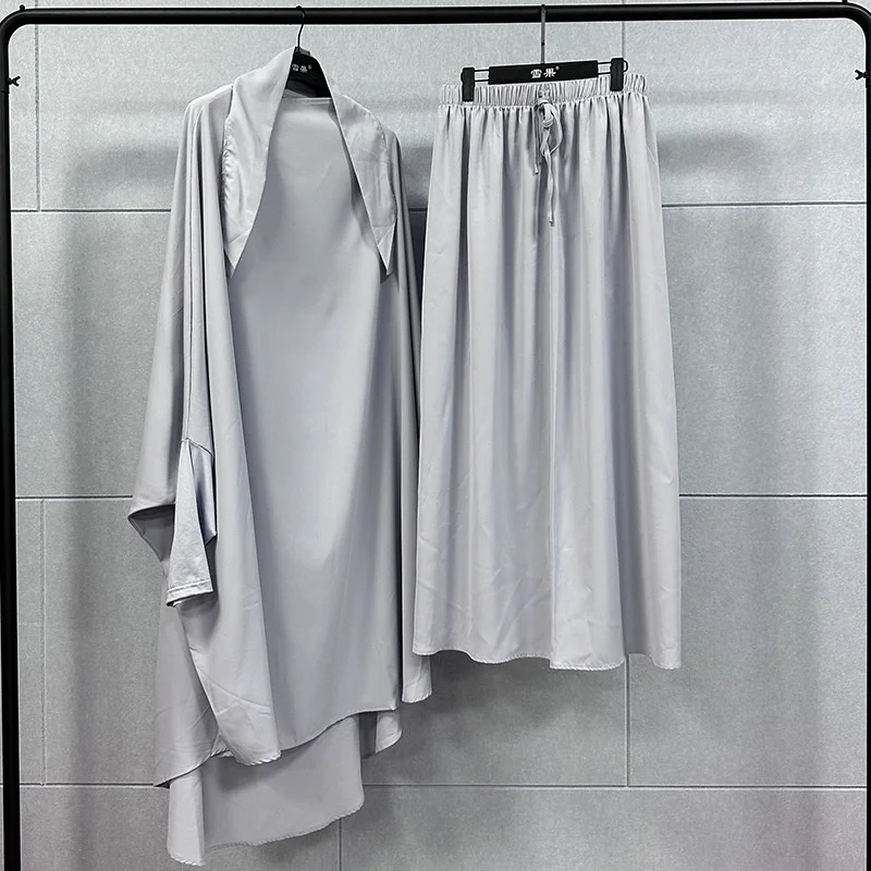 Two Piece Jilbab Dubai Prayer Set Women Skirt Abaya For Woman Hijab Dress Muslim Kaftan Robe Long Khimar Islam Clothing Ramadan