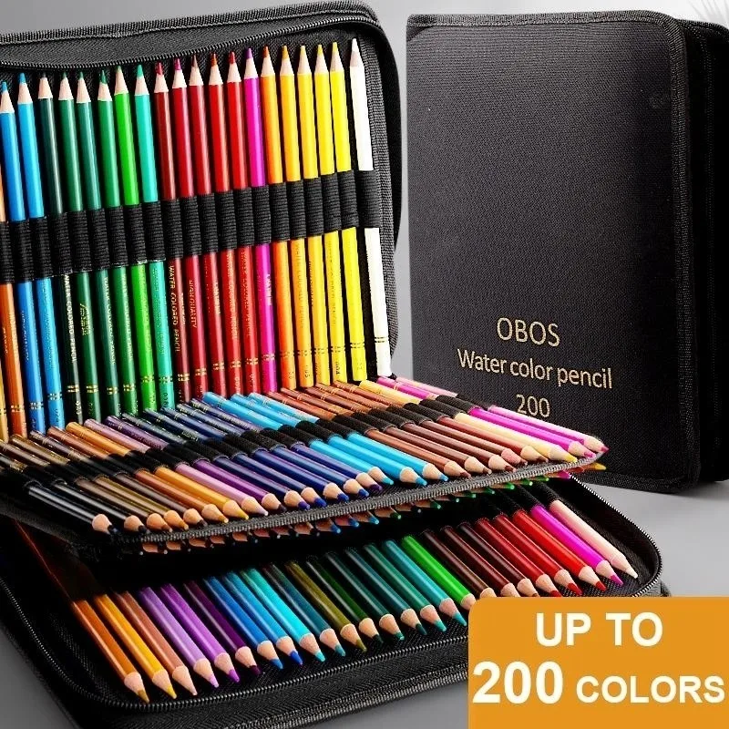 S 200/150/120/72/48 Oil Color Pencils Watercolor Pencils Drawing Pencil Set With Cloth Bag For Art Supplies