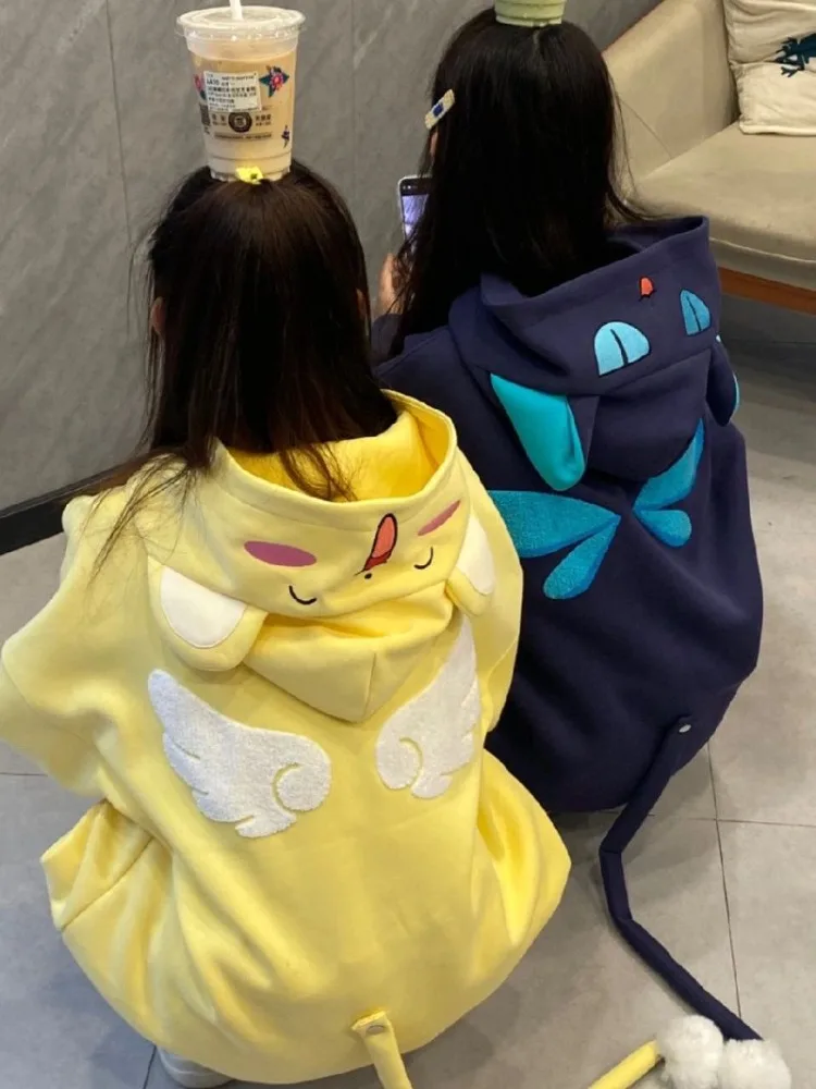 Hikigawa 2023 винтажные топы с мультяшным принтом женские свободные повседневные