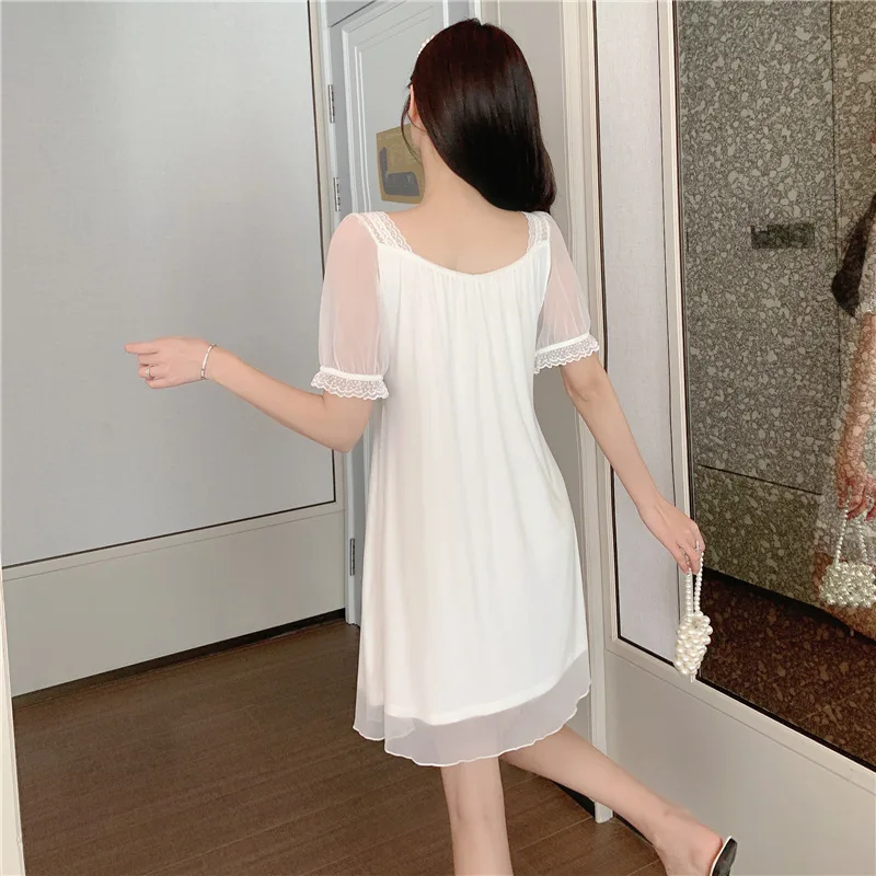 Beautiful nightdress girl cute sweet and sexy lace princess fairy pajamas sexy nightwear шелковое платье