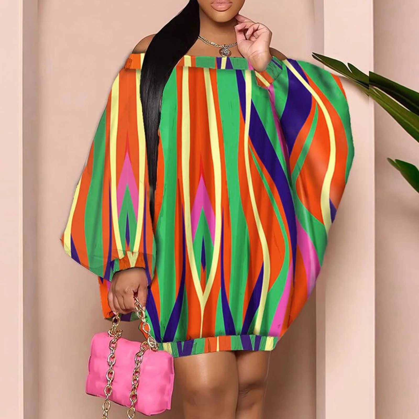 

Платье женское повседневное с открытыми плечами, пикантное короткое свободное Макси-Платье с принтом, с карманами, на лето