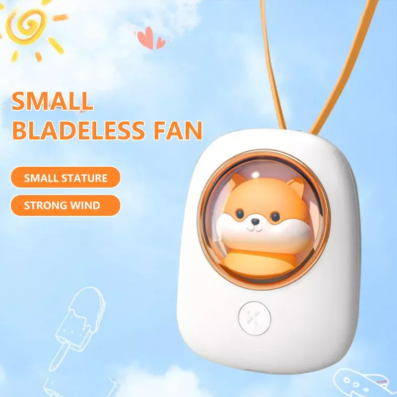 

Новинка в кавайном стиле подвесной шейный вентилятор космические капсульные мини-вентиляторы Summber перезаряжаемый бесшумный вентилятор бе...