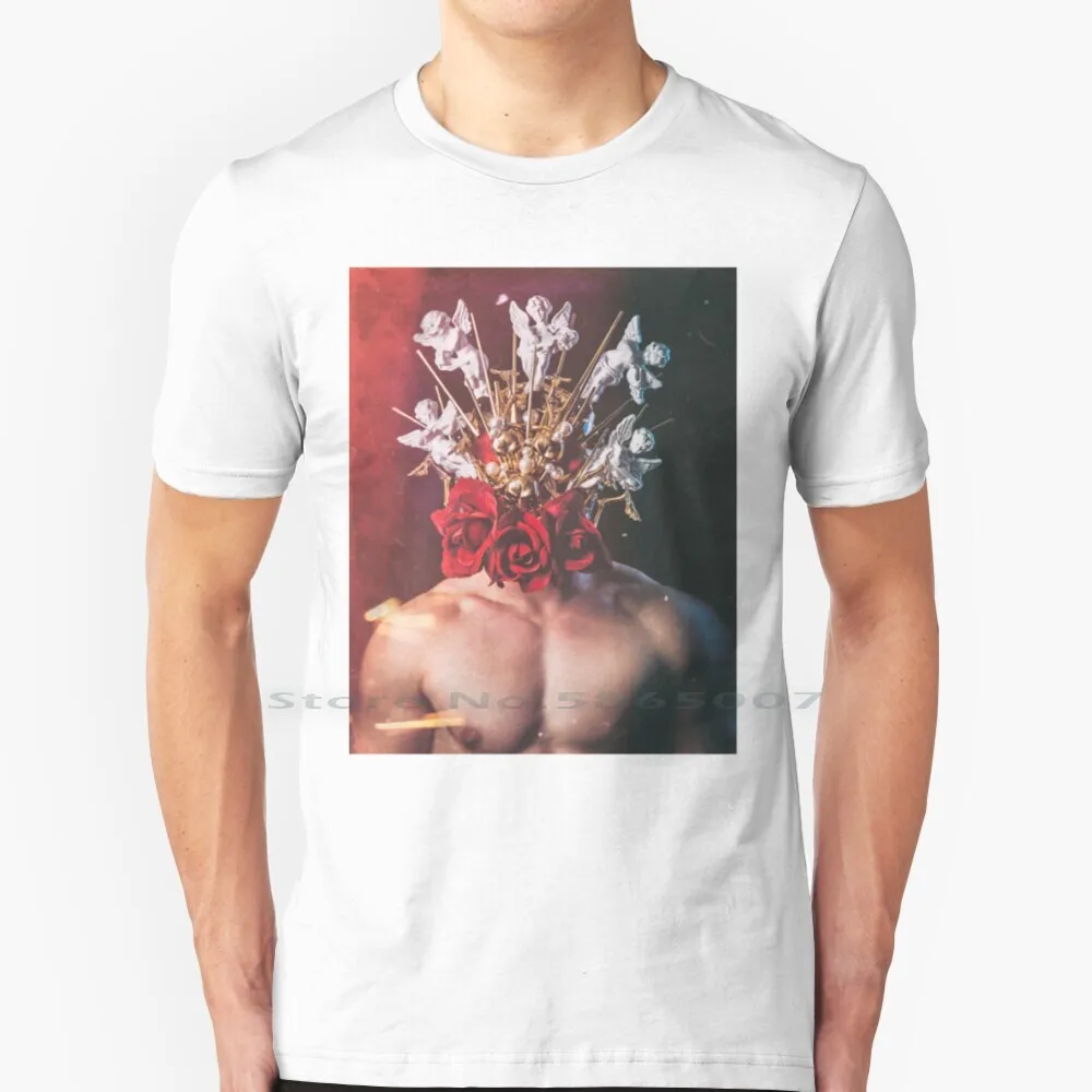 

Футболка с жемчугом и розами, из натурального хлопка