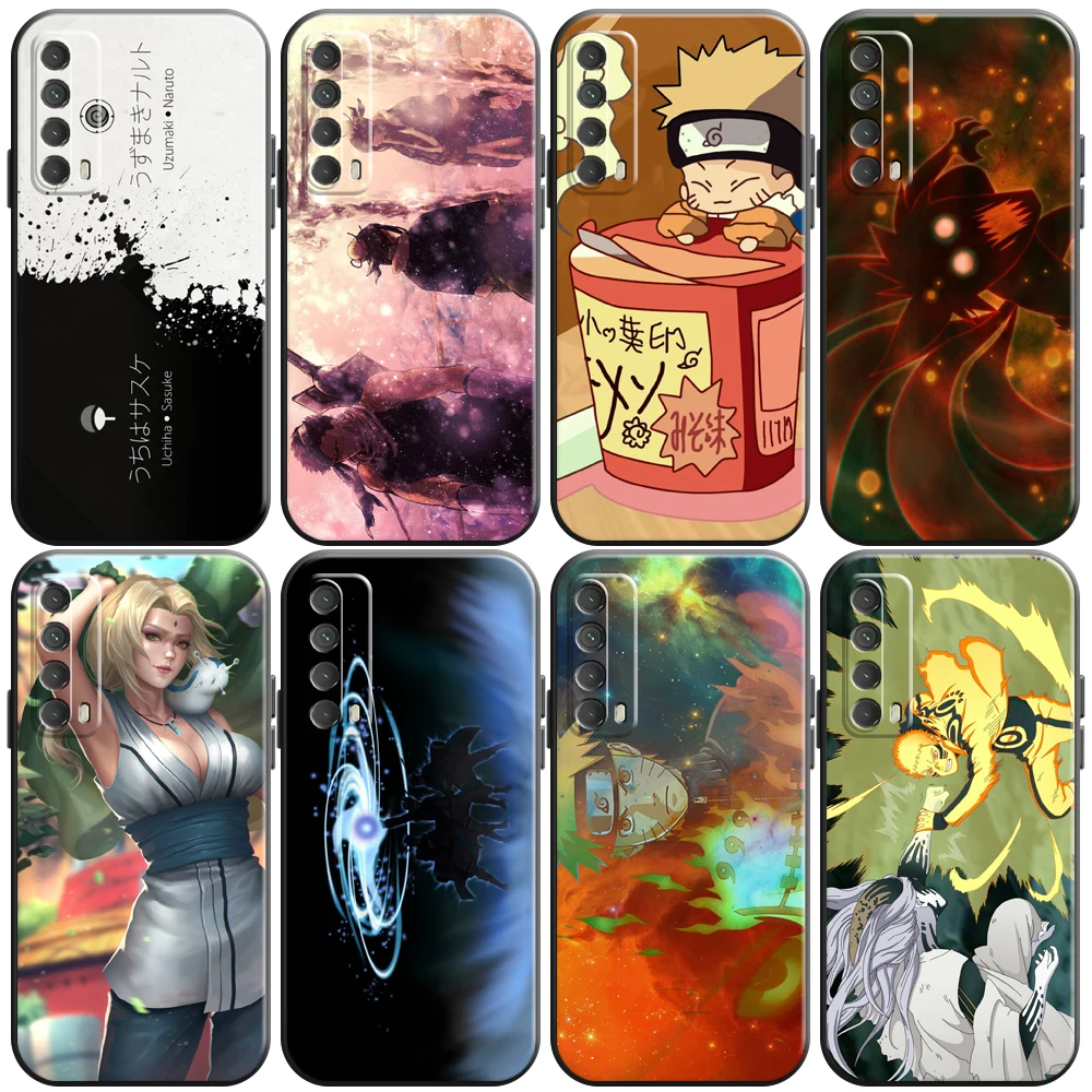 

Japan NARUTO Anime Phone Case For Huawei P Smart Z 2019 2021 P20 P20 P30 Lite Pro P40 Lite 5G Liquid Silicon Coque Carcasa Back