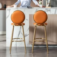 modern minimalist bar stools nordic light luxury ins home bar backrest golden front desk cashier high stool chaise bangku dapur