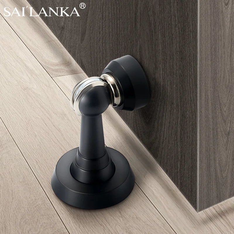 

SAILANKA Brass Magnetic Door Stop Stainless Steel Door Stopper Bathroom Heavy Duty Floor Wall Mount Wind-Proof Door Holder