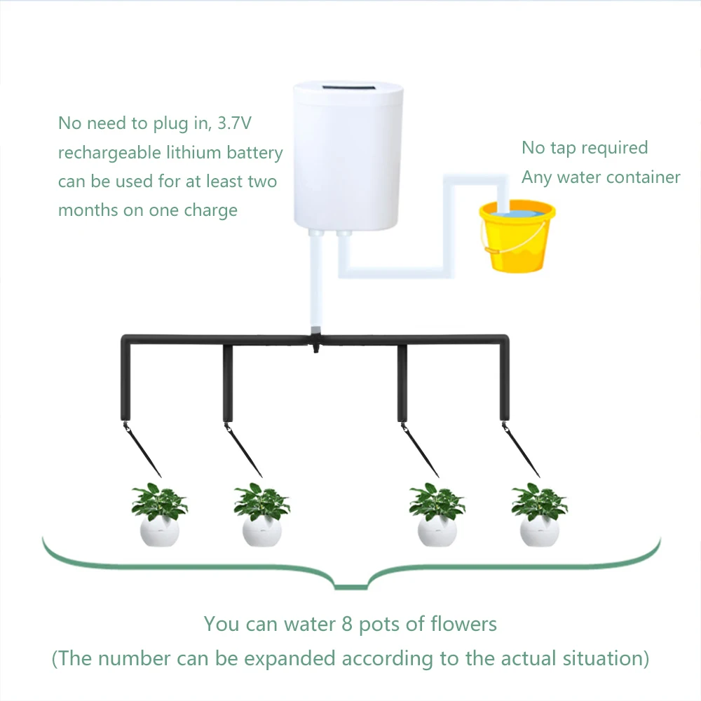 

Automatic Watering 8/4/2 Head Pump Timer System Indoor Water Pump Controller Flowers Plant Home Sprinkler Drip Irrigation Device