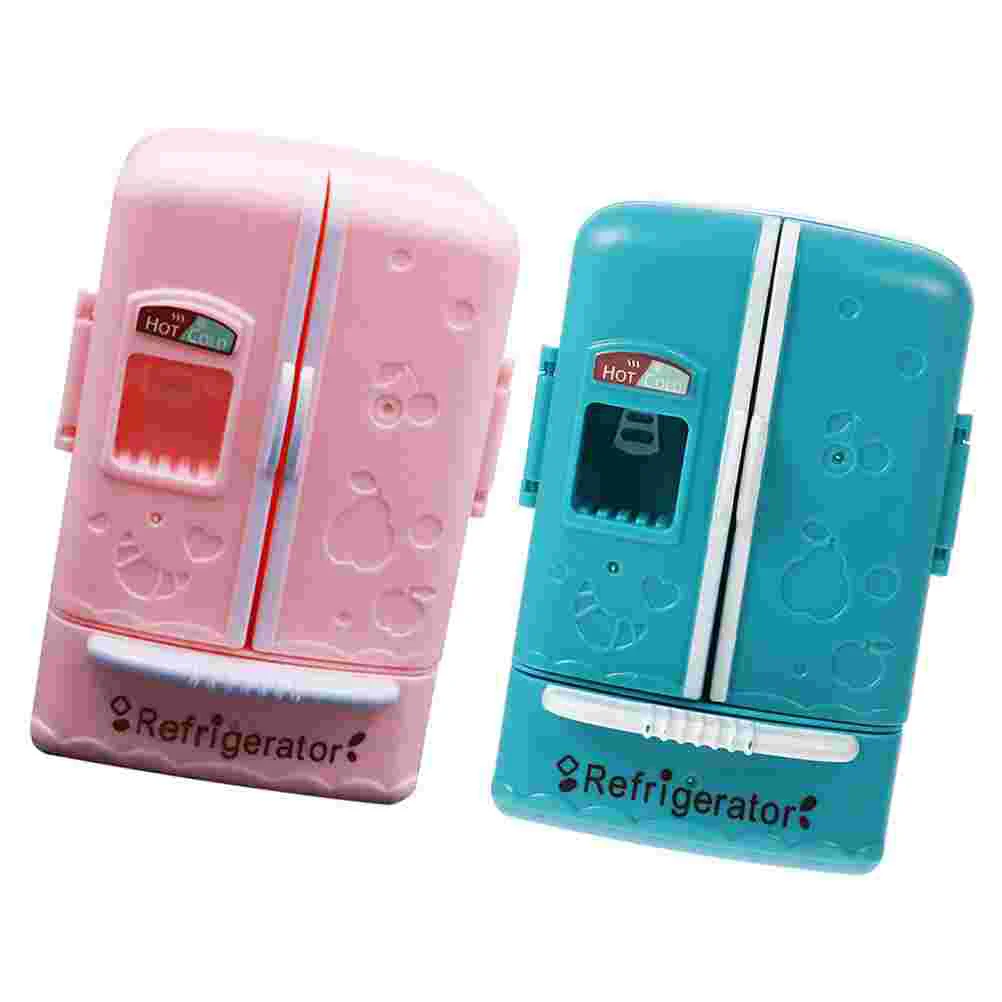 

2 Pcs Refrigerator Model Kitchen Miniatures Decor For Crafts Refridgerator House Furniture Dolls Toys