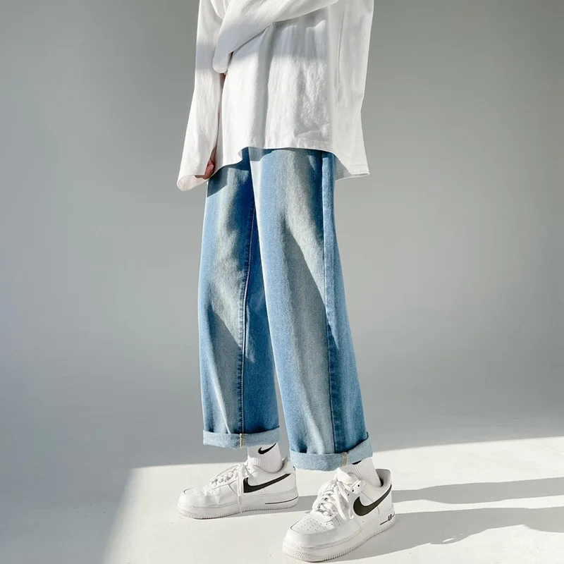 Men's Jeans Pants Trousers for Men Jean Spring Denim Mens Man Male Trendyol Streetwear Korean Fashion Men Boys Large Flare Sale