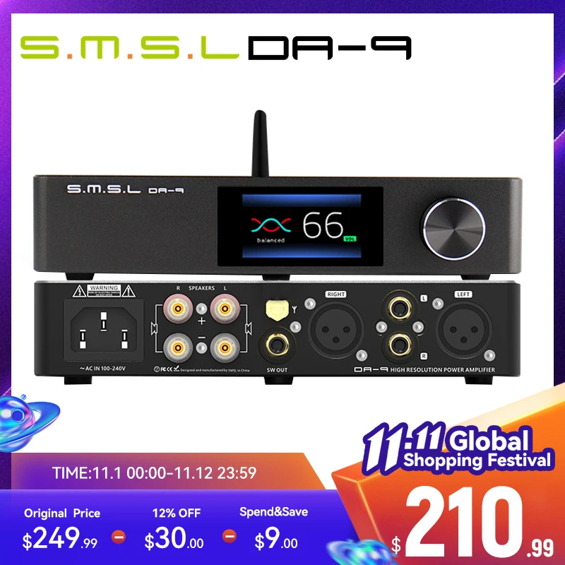 Ceny SMSL DA-9 Wysokiej Jakości Wzmacniacz Mocy Bluetooth 5.0 Amp Apt-x Wsparcie DA9 Z Pilotem SU-9 SH-9
