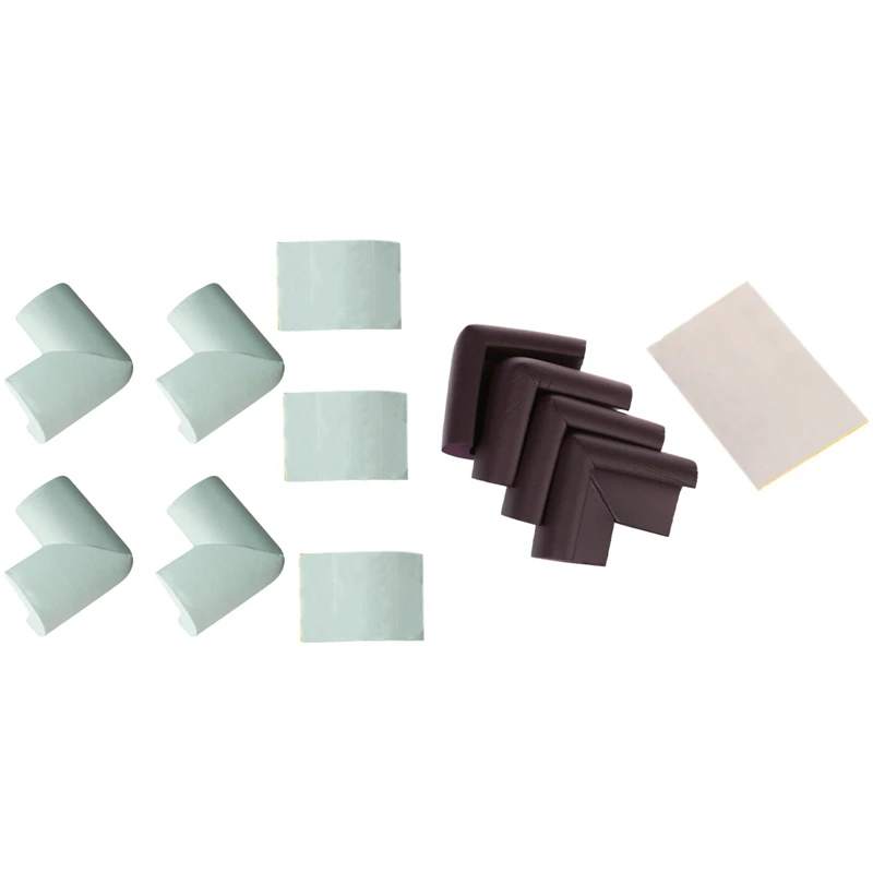 

8Pcs Baby Safety Corner Cushions - Desk Table Cover Protector - Safe For Child - 4Pcs White & 4Pcs Brown