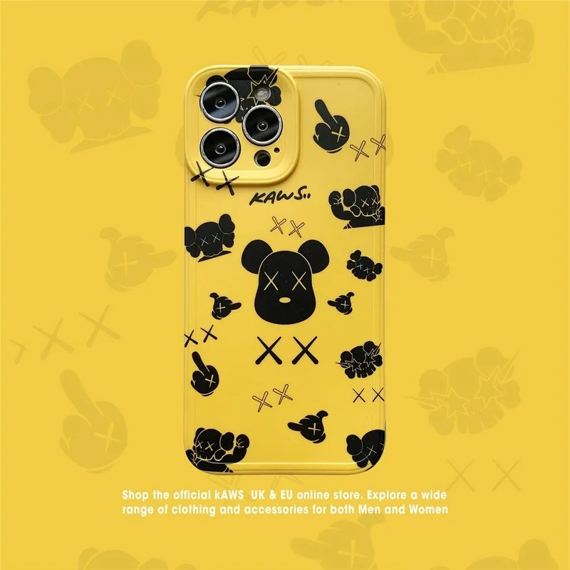 

Fashion XX Bear Yellow Phone Case Cover for IPhone 11 12 13 Pro X XR XS Max Shockproof Case for IPhone 13 Cases
