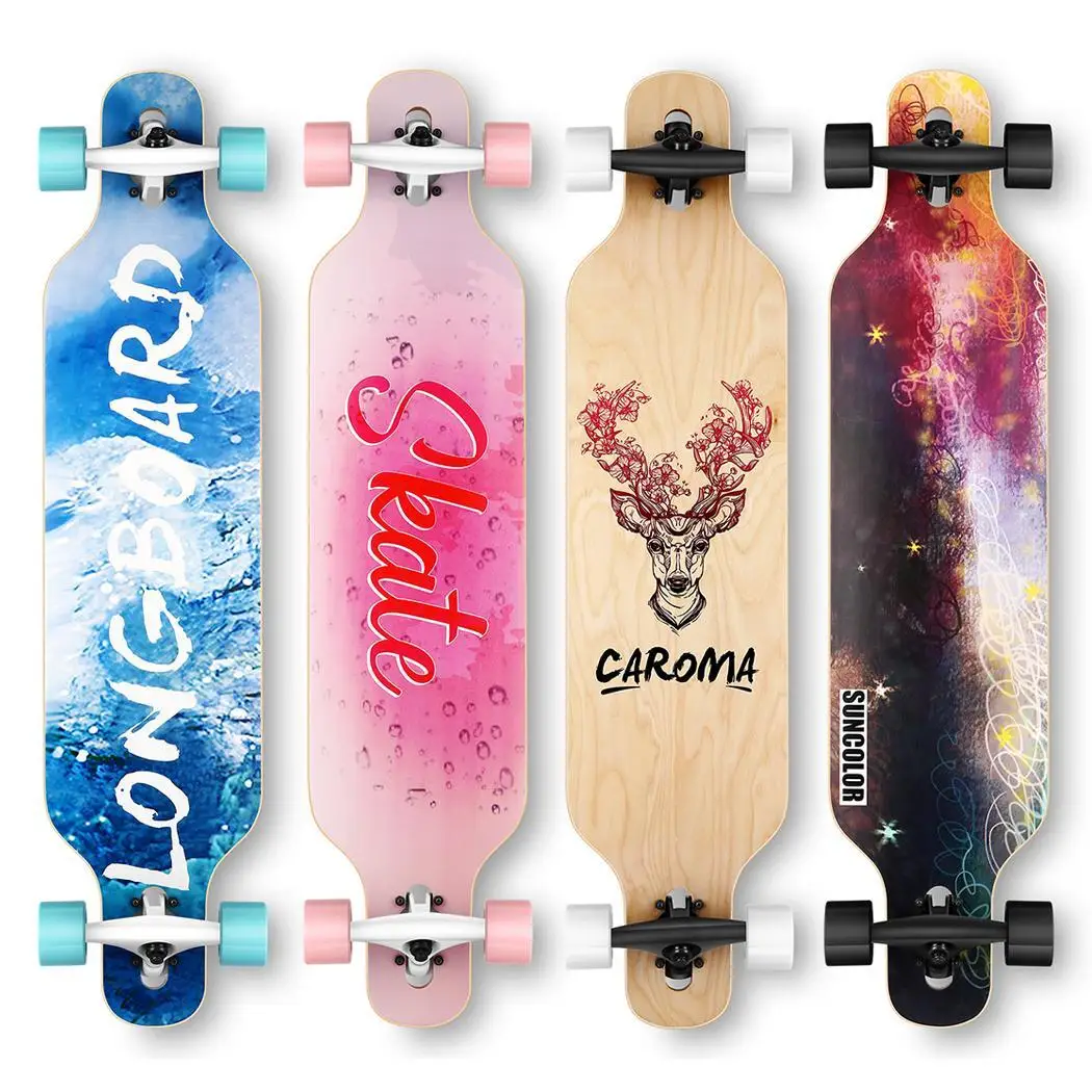 

Complete Skate Board 8-Layers Maple Skateboard Longboards for Beginners Teens Girls Boys 80A PU Wheel