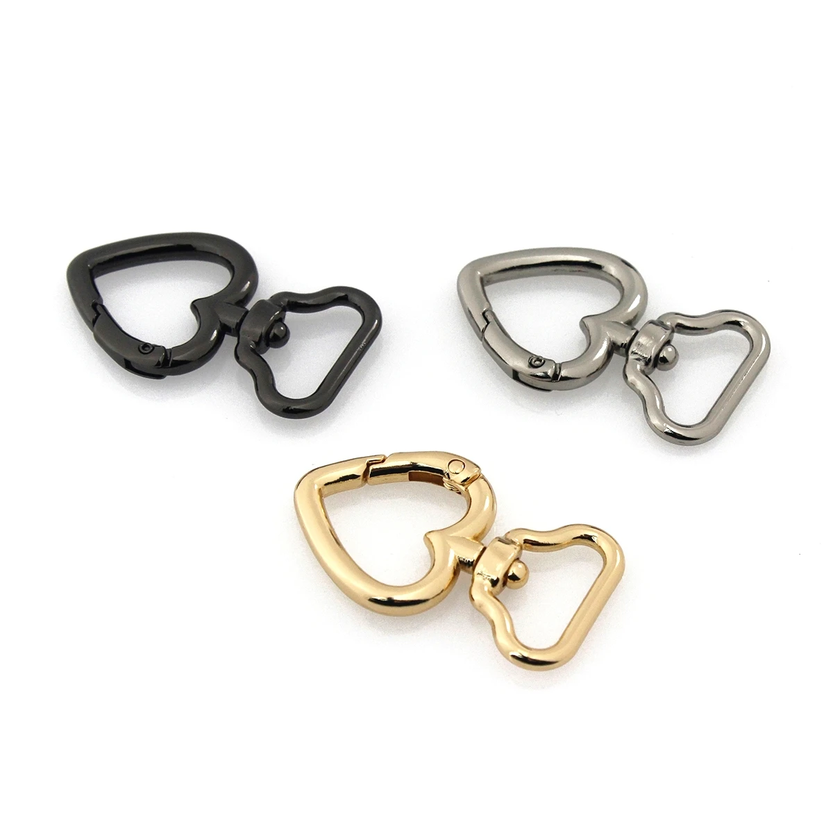 

1pcs Metal Heart Shape Swivel Trigger Snap Hook Bag Charm Ornaments Clasps Spring Gate Clips Leather Craft Bag Belt Strap DIY
