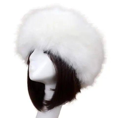 Зимняя женская шапка, однотонная женская шапка из искусственного меха, стильная пустая шапка без козырька, Пушистая Шапка для катания на лыжах