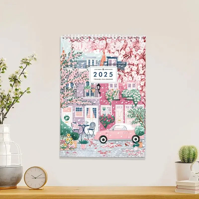 Романтический туристический новый календарь 2025 настенный новогодний подарок