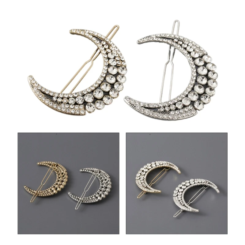 

Moon Shape Y2k Hot Girls One Word Hair Pin Cool Hair Clip for Girls Non-slip Hair Barrettes for Teenagers DXAA