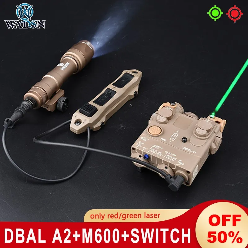 Tactical DBAL-A2 Airsoft Red Green Laser M300A Flashlight M600C Weapon Scout Light With Remote Dual Control Pressure Switch Set