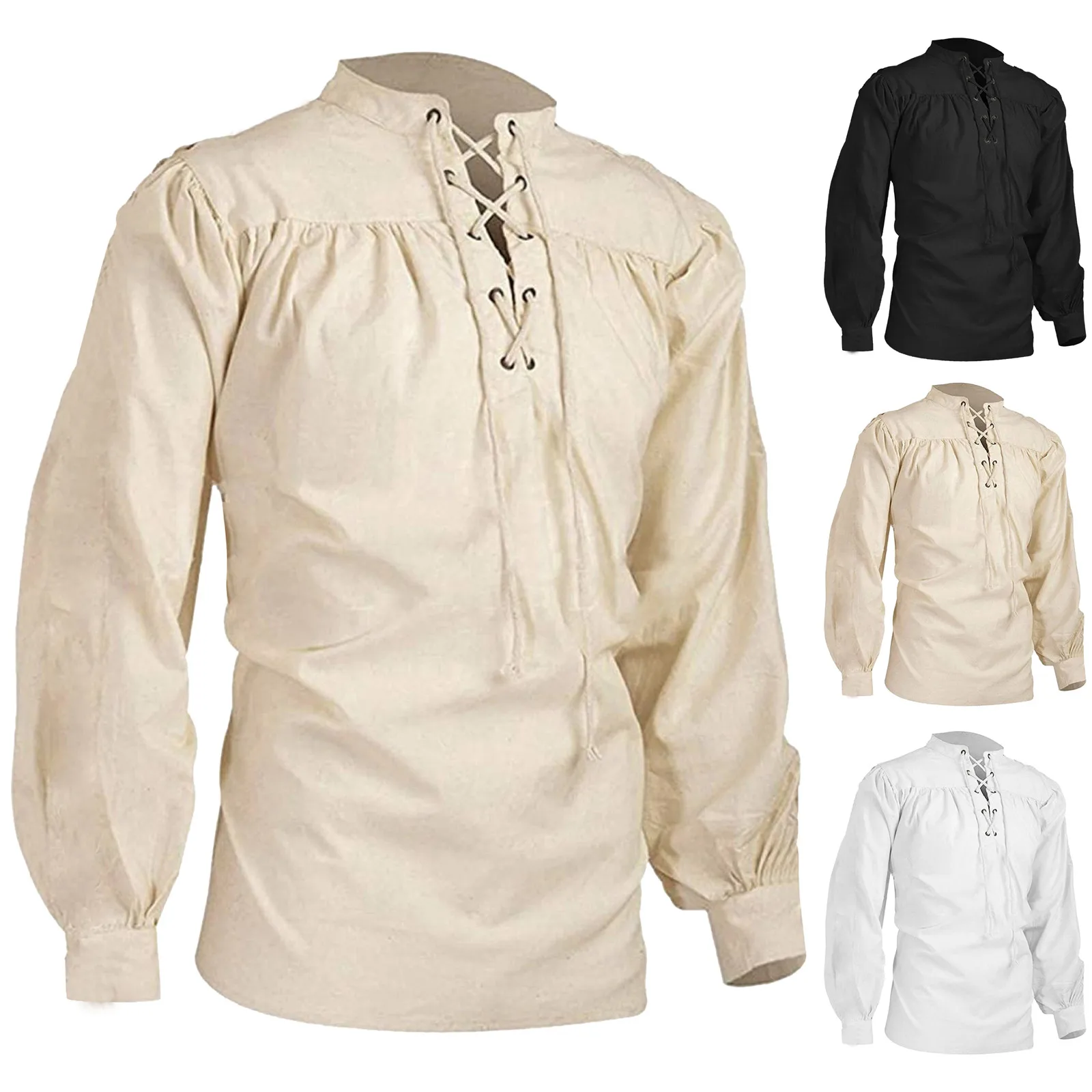 

Large Mens Sweatshirt Men Tops Fashion Color Shirt Men Bandage Long Sleeve Medie Shirt Gothic Man Casual Petite Sweatshirt