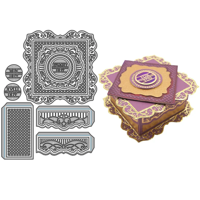 

2023 новые металлические Вырубные штампы форма квадратная Подарочная коробка для скрапбукинга бумаги рукоделия Нож Форма лезвие перфоратор трафареты