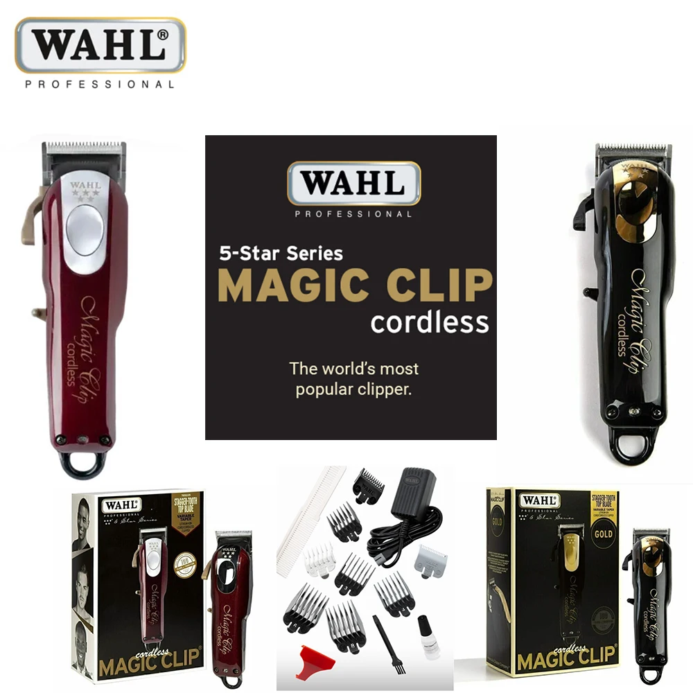 WAHL Magic Clip #8148 Professional 5 Star Series Cordless Hair Clipper with 100+ Minute Run Time for Barbers and Stylists