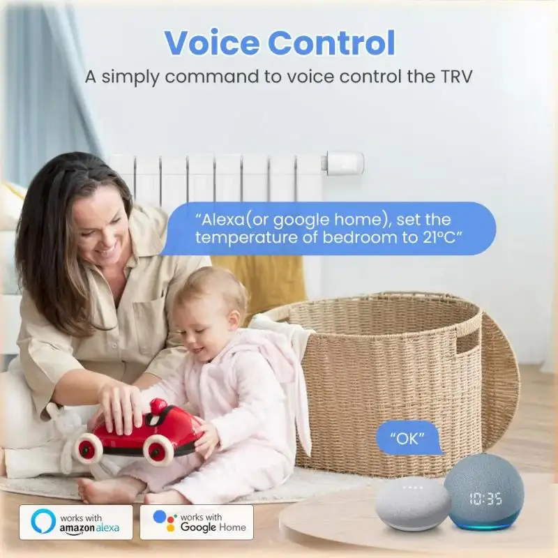 Tuya ZigBee Smart TRV Valve Thermostat Radiator Actuator Programmable Temperature Controller Work With Alexa Google Home
