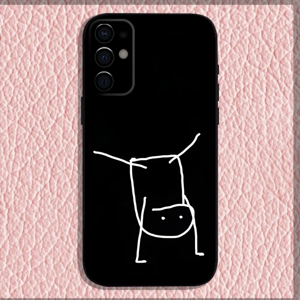 Funny Man Middle Finger Phone Case For Samsung S24 S21 S22 S23 S30 Ultra S20 Plus Fe Lite Note 10 9 5G Black Soft Shell