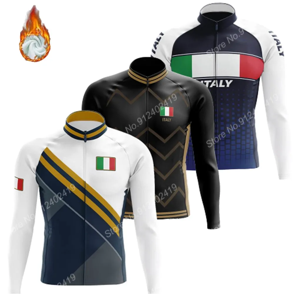 

2021, зимняя веломайка национальной сборной Италии, одежда с длинным рукавом, итальянские рубашки для дорожного велосипеда, велосипедные топ...