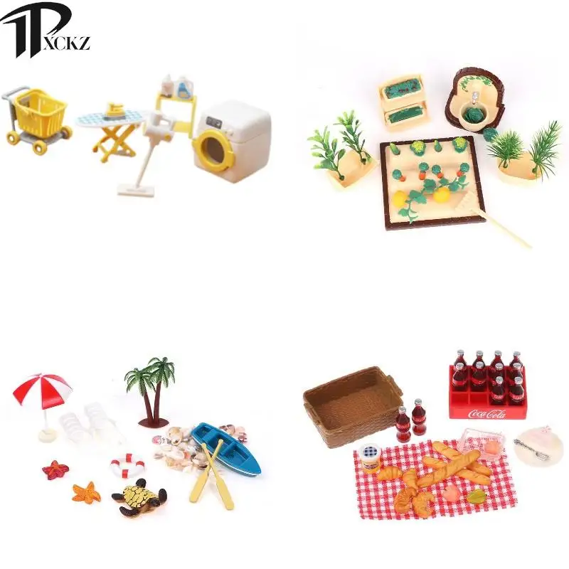 

Doll House Mini Washing Machine Vacuum Cleaner Laundry Room Set Mini With Creative Dollhouse Kids Figure Bathroom Decoration