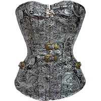 women overbust punk sexy corset silver steampunk retro bustiers korse body modeling corsage gothic vintage top s 2xl