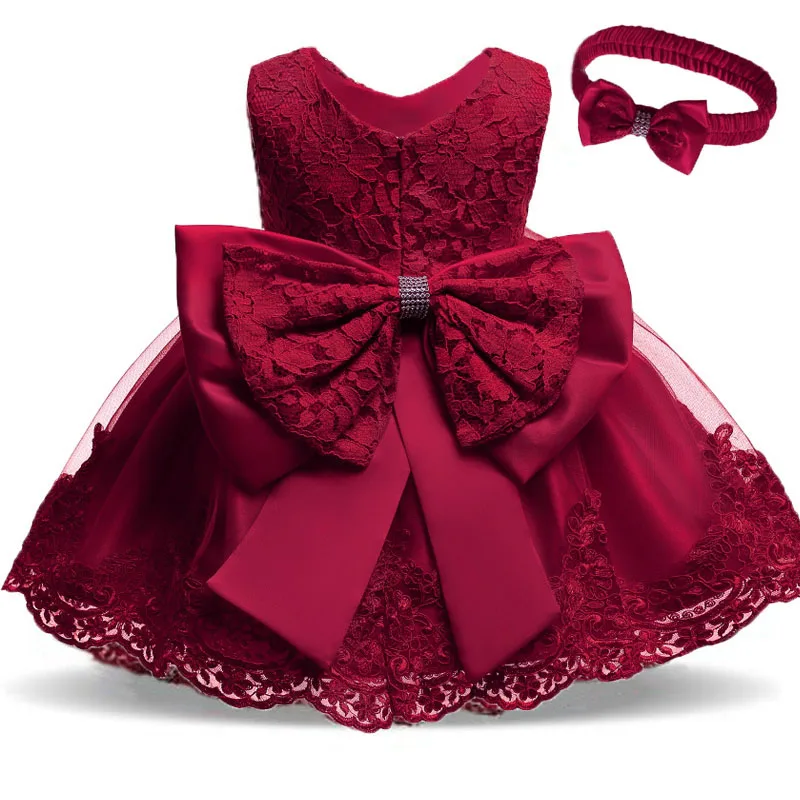 

Elegant Baby Girls Dresses For Girls Toddler Girl Wedding Evening Party Sweet Dress Kids Ball Gown Birthday Xmas Bow Red Dress