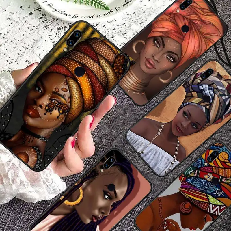 

african black girl melanin art Phone Case For Xiaomi Redmi note 7 8 9 11 i t s 10 A poco f3 x3 pro lite funda shell coque cover