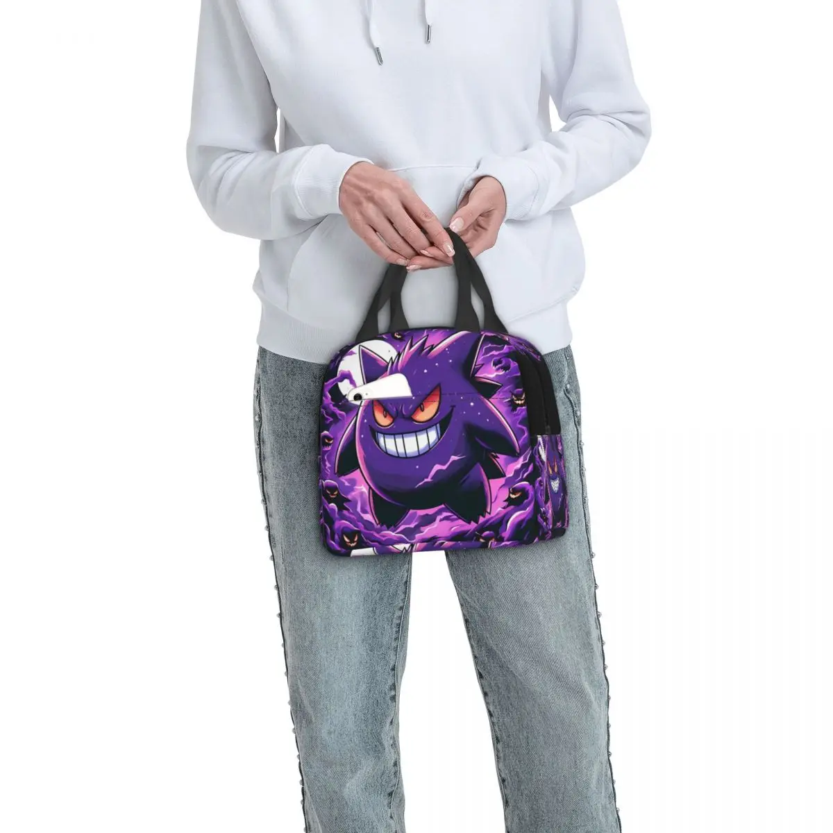 Кошмар Покемон Генгар лицо забавная сумка для обеда пикник ланч-бокс взрослых